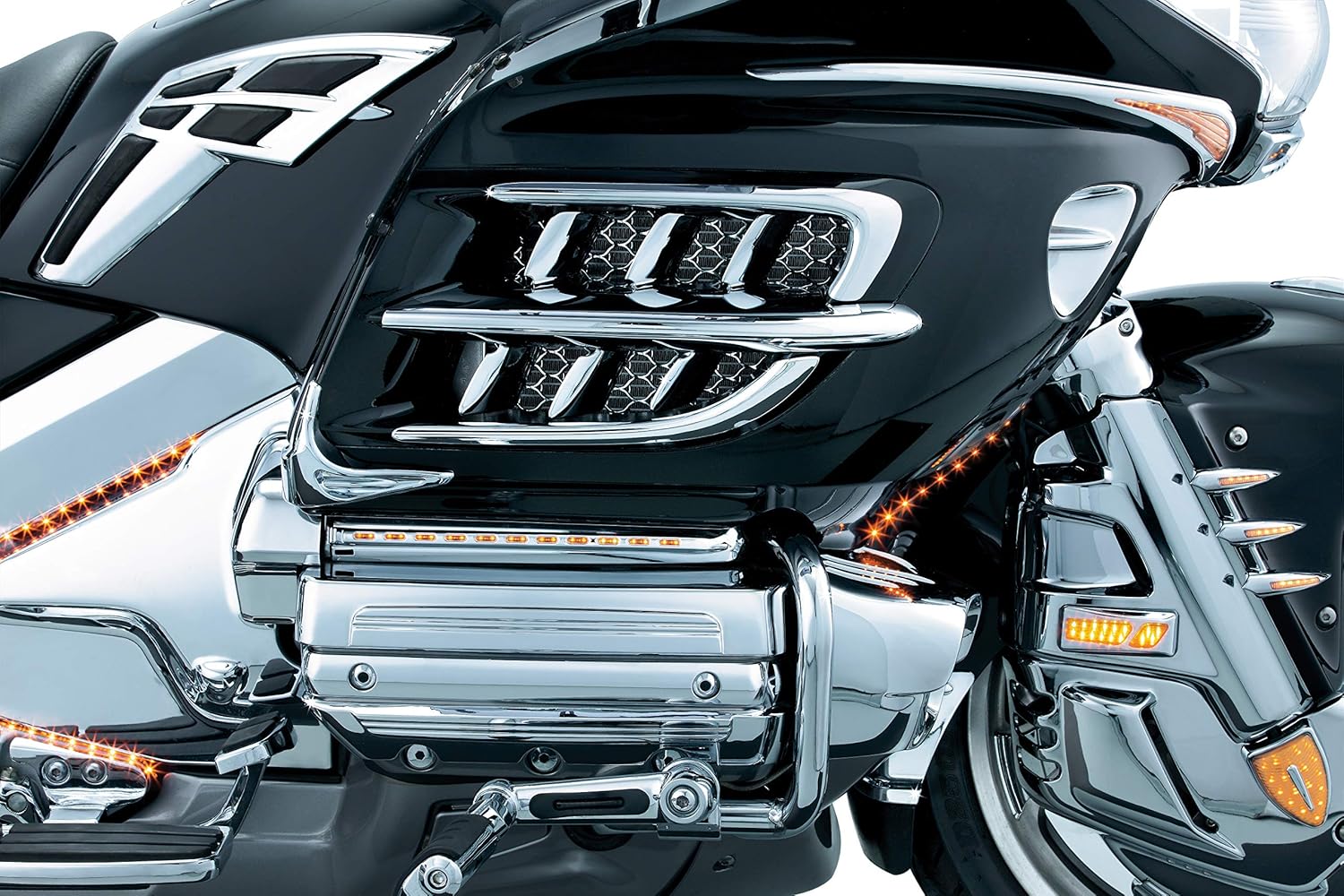 Kuryakyn 3901 Motorcycle Accent Accessory: Lightning Valve Covers for 2001-17 Honda Gold Wing GL1800, F6B, and Valkyrie Motorcycles, Chrome