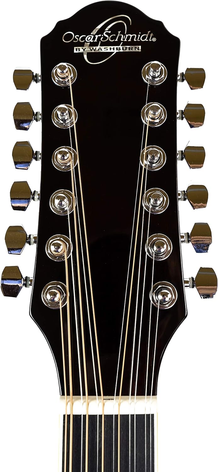 Oscar Schmidt 12 String Acoustic Guitar, Right, Spalted Maple (OD312CESM-A)