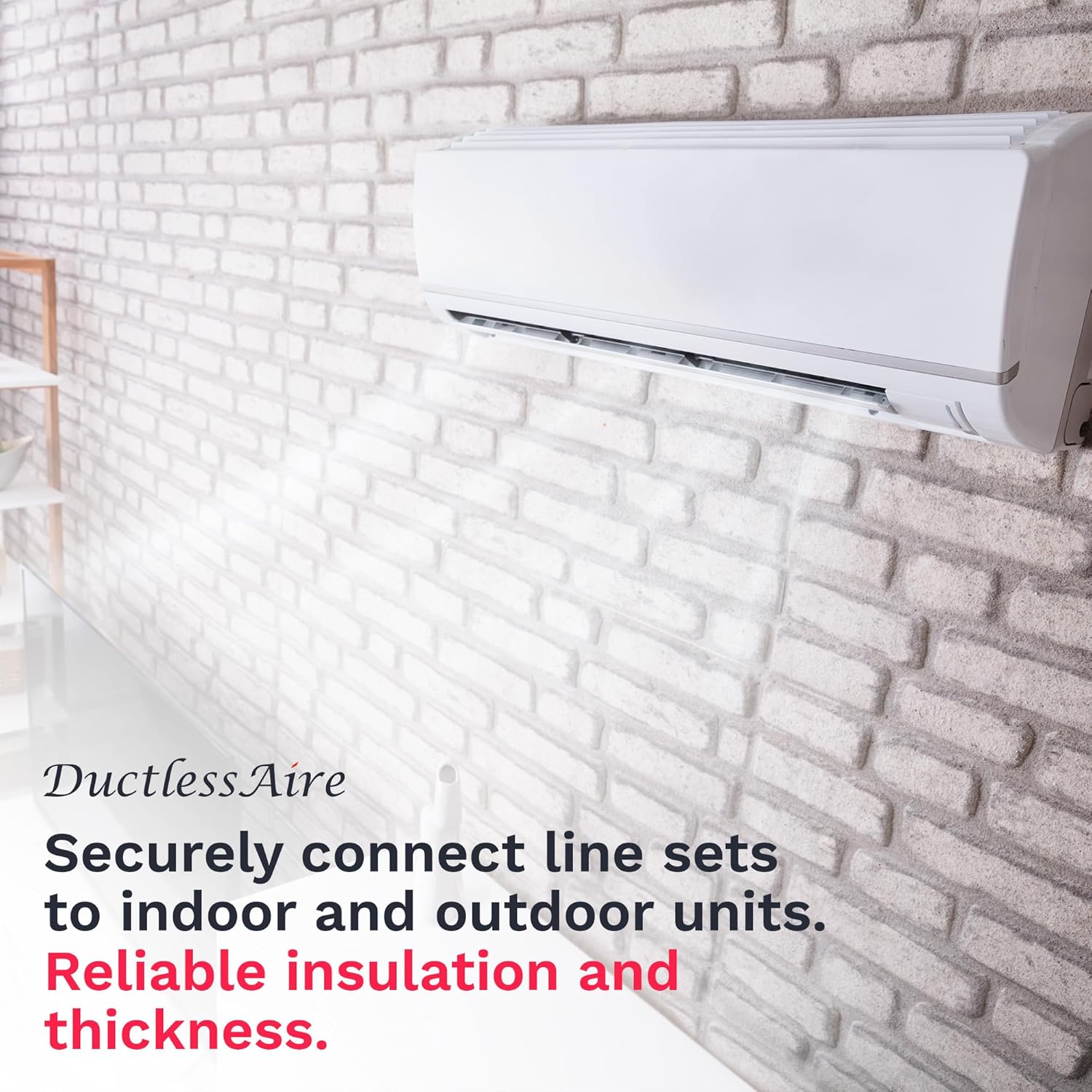 DuctlessAire Insulated Copper Twin Line Set for Ductless Mini Split Air Conditioner and Heat Pump System - Insulation Copper Pipe Coil Tubing for HVAC, AC & More - Universal Cover (25ft, 3/8 x 5/8 in)