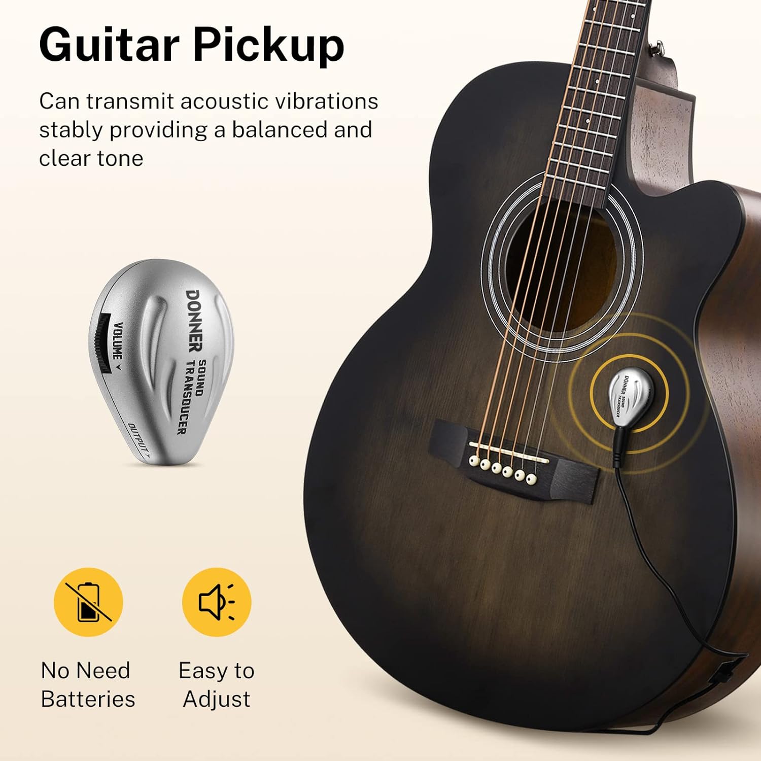 Donner Acoustic Guitar for Beginner-Mechanical Metronome