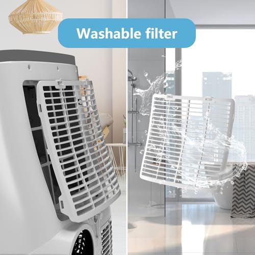 14000 BTU Portable Air Conditioner, 700 Sq Ft Coverage, 3-In-1 Cooling, Fan, Dehumidifier, 50 DB Quiet, Remote & 24-Hour Timer, for Bedroom, Office, Living Room
