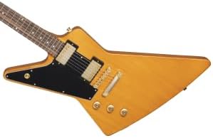 Epiphone Inspired by Gibson Custom 1958 Explorer Lefty, Aged Natural with Black Pickguard and Hard Case