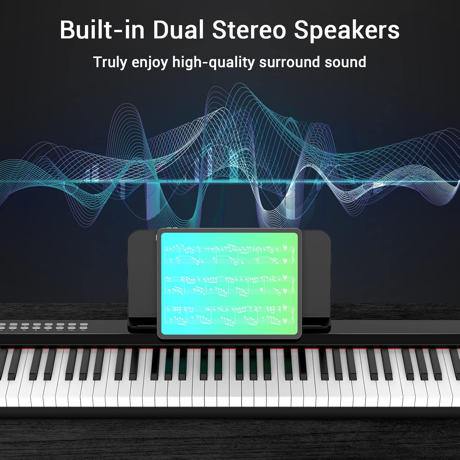 PAXCESS 88-Key Digital Piano Keyboard with Sustain Pedal, ingbelle Portable Electric Piano for Teaching,Powerful Educational Features for Beginner,Piano Stickers Include