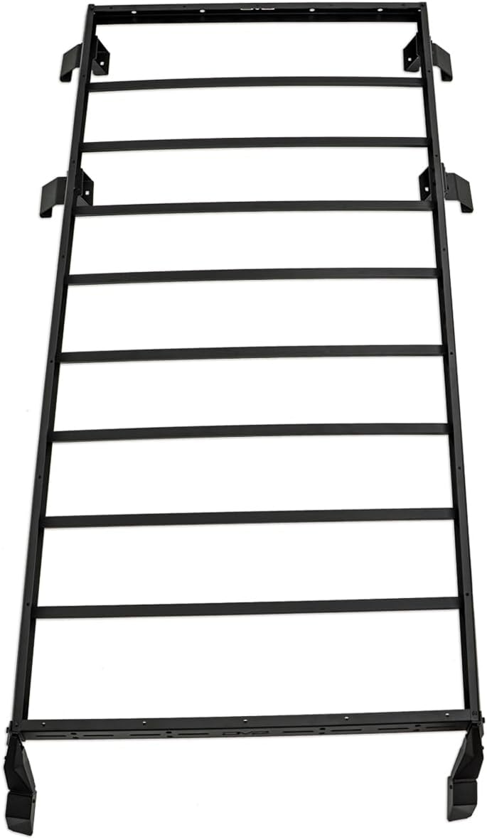 DV8 Offroad Hard Top Roof Rack for 2021-2025 Ford Bronco 4-Door | OEM Hardtop | Mounts 40” & 50” Light Bar | Bolt-On Installation | Multiple Tie Down Points | 200 lb Capacity | Multiple Accessories