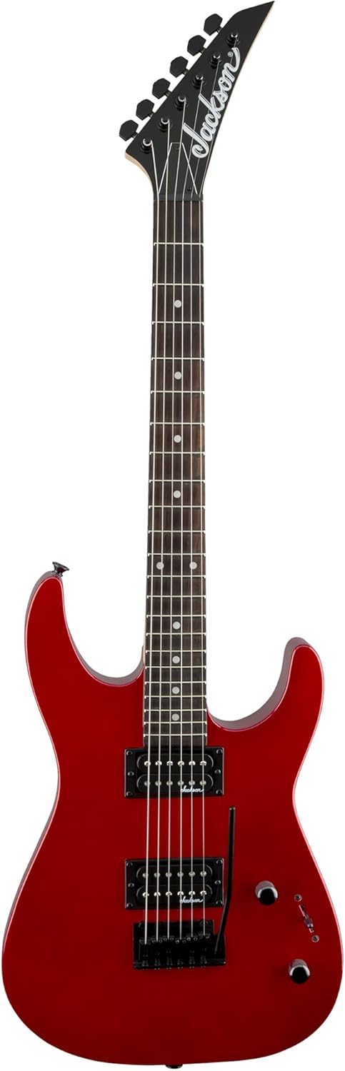 Jackson Dinky JS11 Electric Guitar - Metallic Red Bundle with Cable, Tuner, Strap, Picks, and Austin Bazaar Instructional DVD