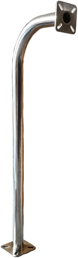 Gooseneck Keypad Stand，Heavy Duty Stainless Steel Universal Access Control Mounting Post Keypads，42” Height， 4.1” x 4.1”， 5” x 5” Universal mounting Plates， Other Access Control Accessories