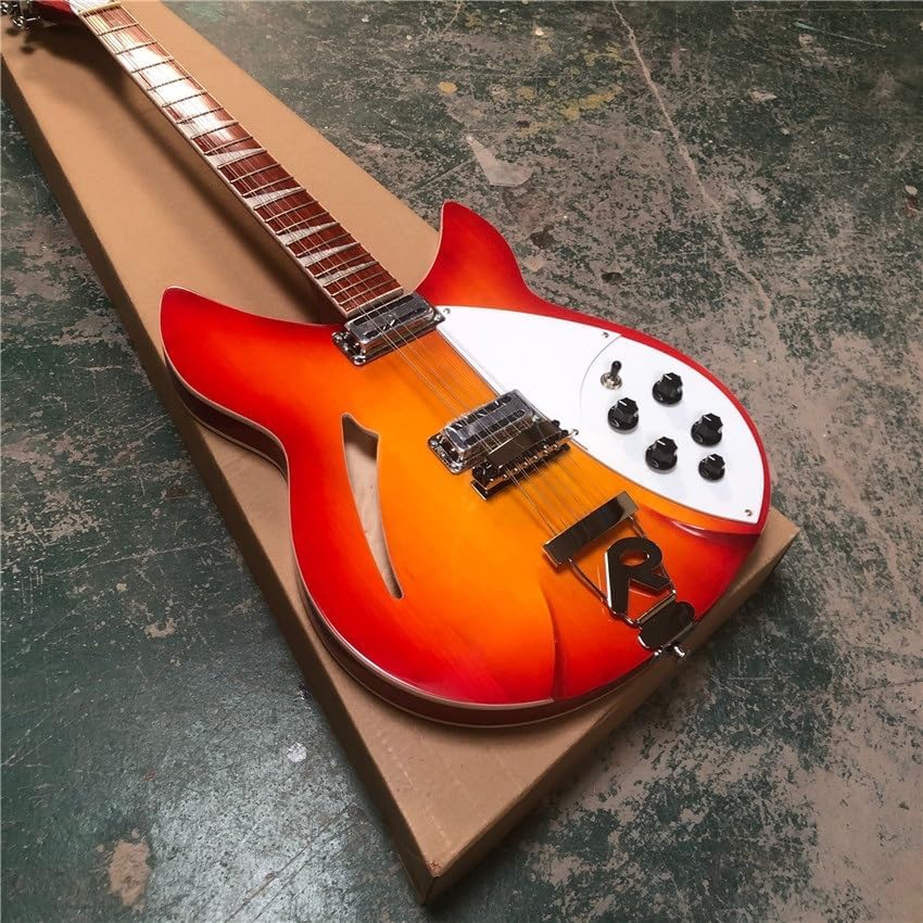 Custom 12 String Electric Guitar, 360 Electric Guitar, red Burst body,Rosewood fingerboard