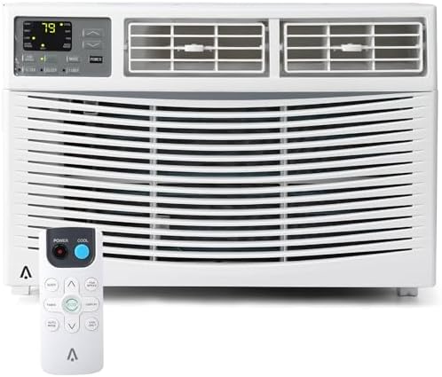 Window Air Conditioner 8000 BTU, Smart Window AC Unit Cools Up to 350 Sq. Ft., Energy Saving with Remote & App Control & Timer Function, Window Fan for Small Rooms, Living Room, Office
