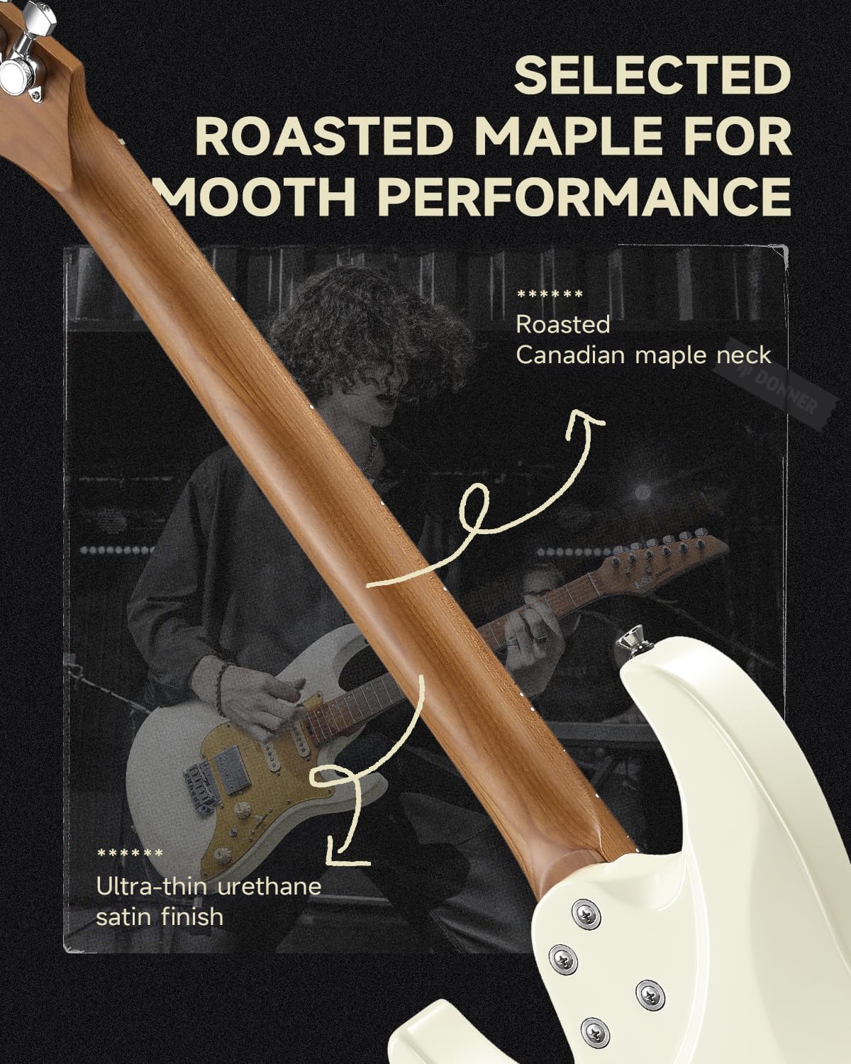 Donner 39 Inch Electric Guitar, DST-550 Solid Double-cut Poplar Body Electric Guitar for Intermediate & Pro Players and Donner Electric Guitar Amp 20W, DEA-20 Guitar Amplifier with Reverb Effects