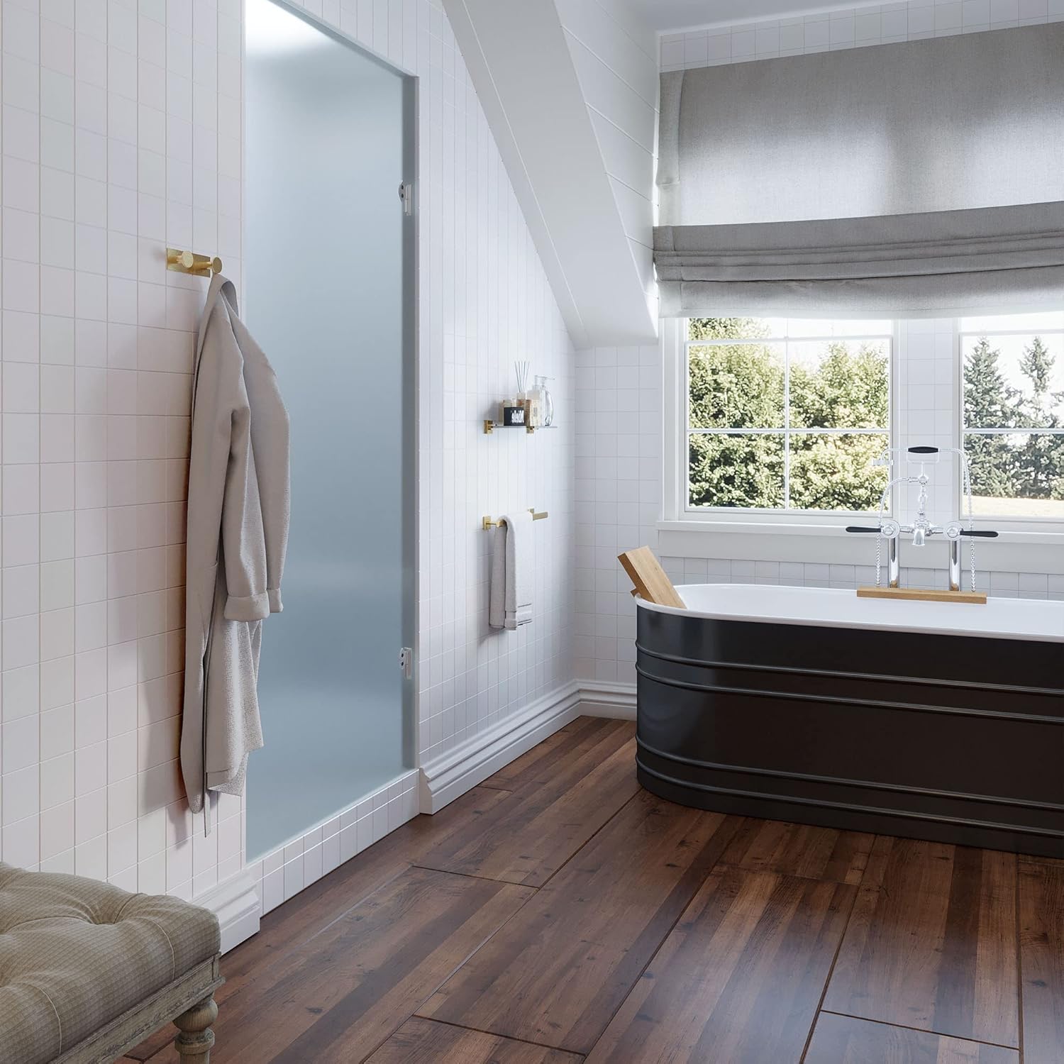 Gatco 4060A Elevate, Towel Bar, 30”, Brushed Brass/Wall Mounted 30 Inch Towel Holder for Bathroom