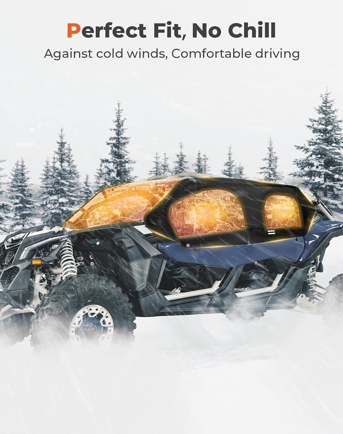 KEMIMOTO Upgraded X3 MAX Soft Upper Doors, Stay Warm & Dry Window Cab Enclosure, compatible with Can-Am Maverick X3 MAX 2017-2025 UTV Accessories, Work with Roof Windshield