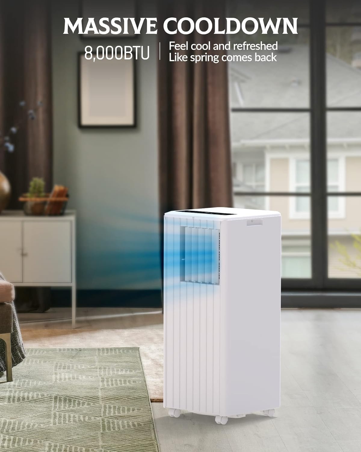 GAOMON 8000 btu Portable Air Conditioners Windowless for Bedrooms,3-In-1 Portable AC Unit for Room with 24h Timer & Remote Control,Drainage-free,Dehumidifier,Sleep Mode,Fan