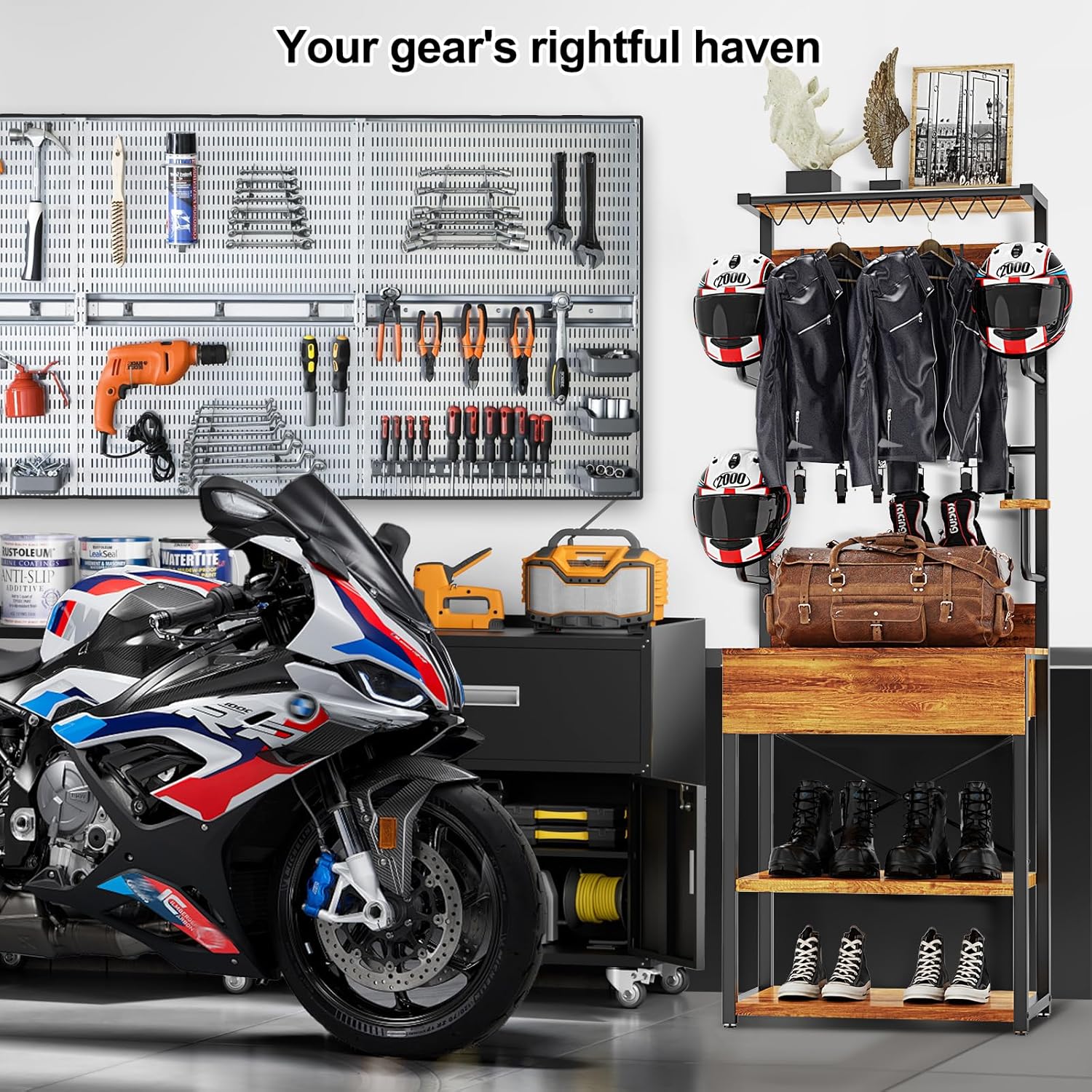 Motorcycle Gear Storage Rack, 72