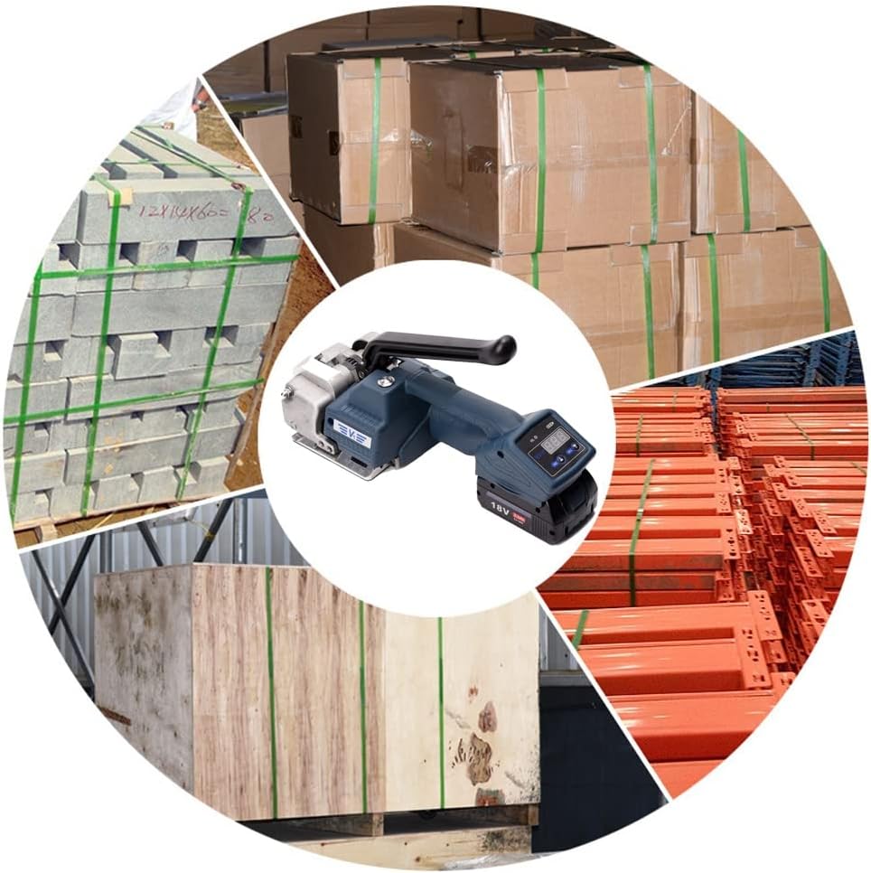 V1 Portable Electric Strapping Machine 13-16mm PP PET Strap Packing Machine Wrapping Tools for Carton Banding Tools with Efficiency(18V With 2 Battery)