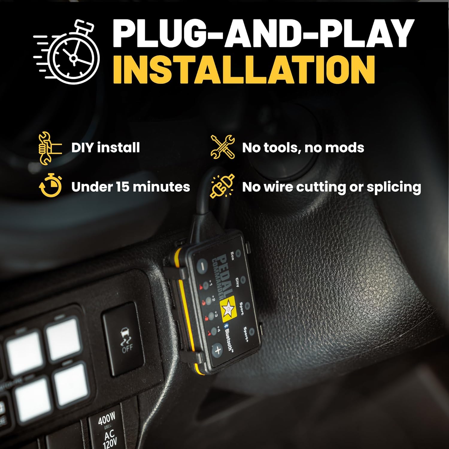 PEDAL COMMANDER Throttle Response Controller Compatible with Toyota Tacoma 2005-2023, Plug-and-Play Upgrade, 4 Driving Modes, App Control and Anti-Theft, Off-Road Performance Mods, Tacoma Accessories