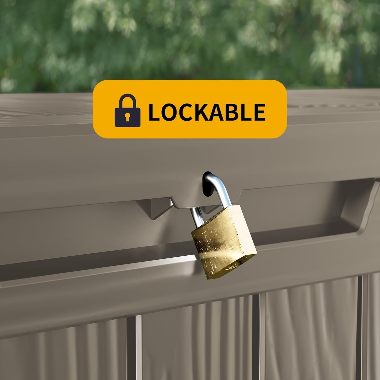 320 Gallon Resin Deck Box, Waterproof Outdoor Storage Box for Patio Furniture Cushions, Garden Tools, and Pool Accessories, Large Lockable UV-Resistant Storage Bin Bench Cabinet for Outside, Grey