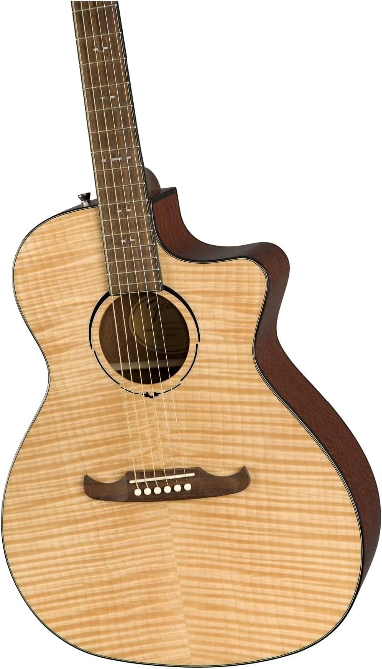 Fender FA-345CE Auditorium Cutaway Acoustic Guitar, with 2-Year Warranty, Natural