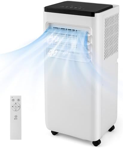 ARLIME 8000 BTU Portable Air Conditioner, Portable Air Cooler w/Remote Control, LED Display, Installation Window Kit, Casters, 1-24H Timer, Child Lock, AC Unit for Rooms Up to 250 Sq.Ft (8000 BTU)