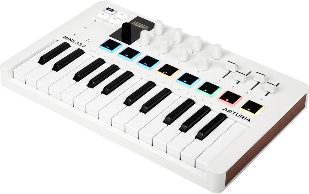Arturia 231501 MiniLab 3 25-Key MIDI Controller Keyboard White (Renewed)