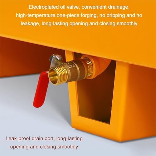 Oil Spill Containment Tray with Drain, Leakproof Spill Platform for Garage and Warehouse, Metal Spill Pallet with Grating for Oil Drums and Washing Machines