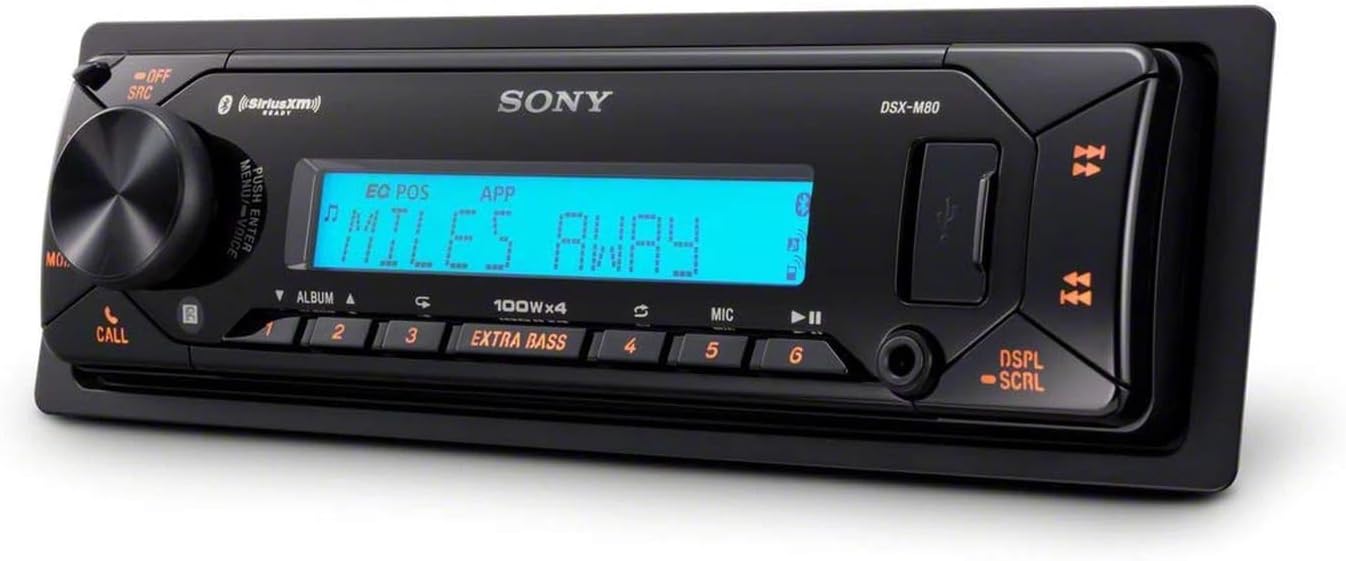 Sony DSX-M80 High Power 45W X 4 Rms Digital Media Receiver with Bluetooth and SiriusXM Ready