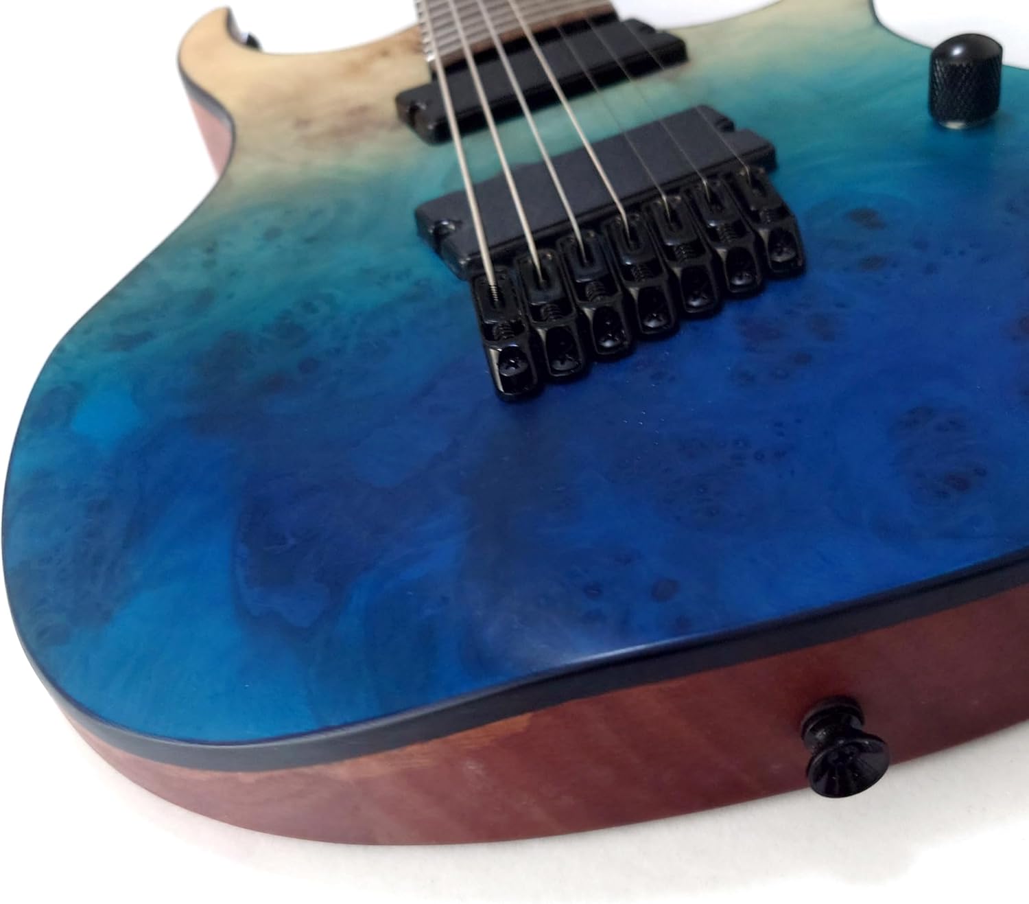 Generation Pro Hand Made Fanned Fret 7 String Electric Guitar, 8 String Guitar with Stainless Steel, FretQuilt Maple Top (7 string)