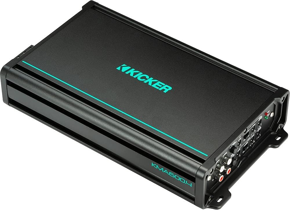 KICKER Amp and Wiring Kit Package of 2 Items 600W 4-Channel KMA Series Marine Amplifier with 8AWG Power Wiring Kit - Boat Kit - 48KMA600.4 Amplifier & 47KMPK8 Wiring Kit