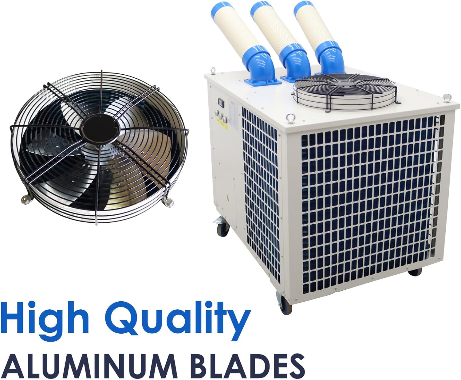 220V Commercial Portable Cooling Aircon 29,800 BTU Industrial Mobile Outdoor Spot Cooler Air Conditioner Three Columns 1550m³/h 3150W