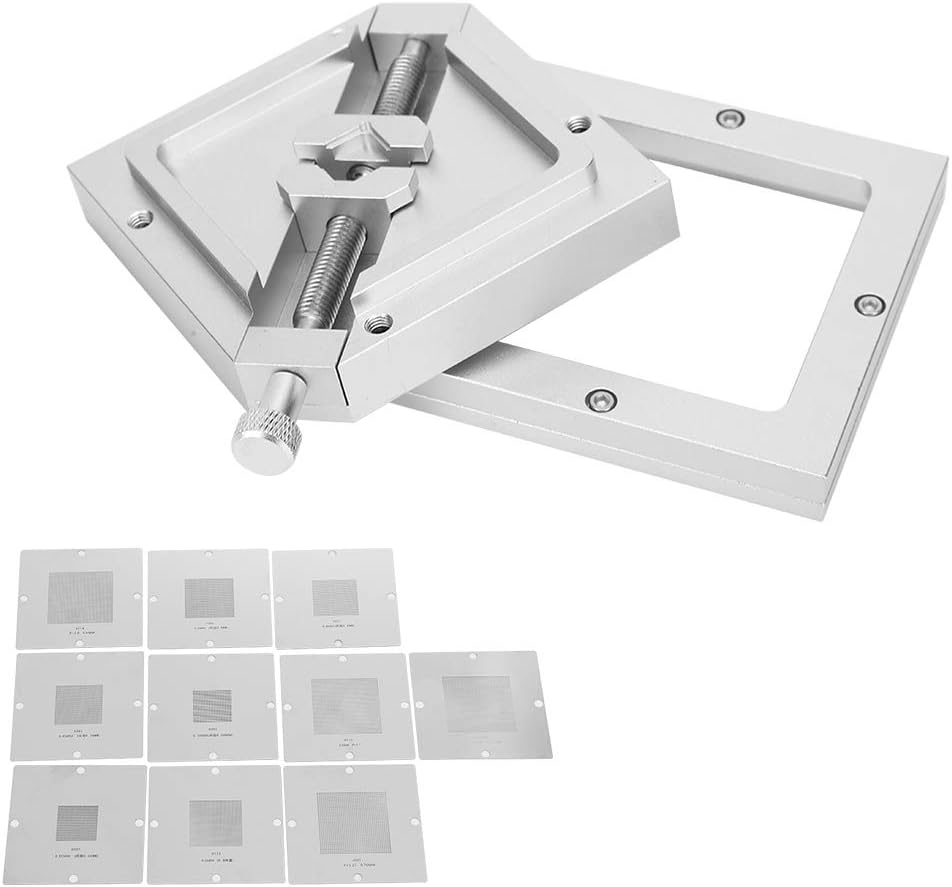 BGA Reballing Rework Station HT 90, Complete DIY Tools for Notebook CPU Phone Digital Products, Adjustable Chip Size, Durable Aluminum Alloy, Universal Fixture for 9 43mm BGA Chi