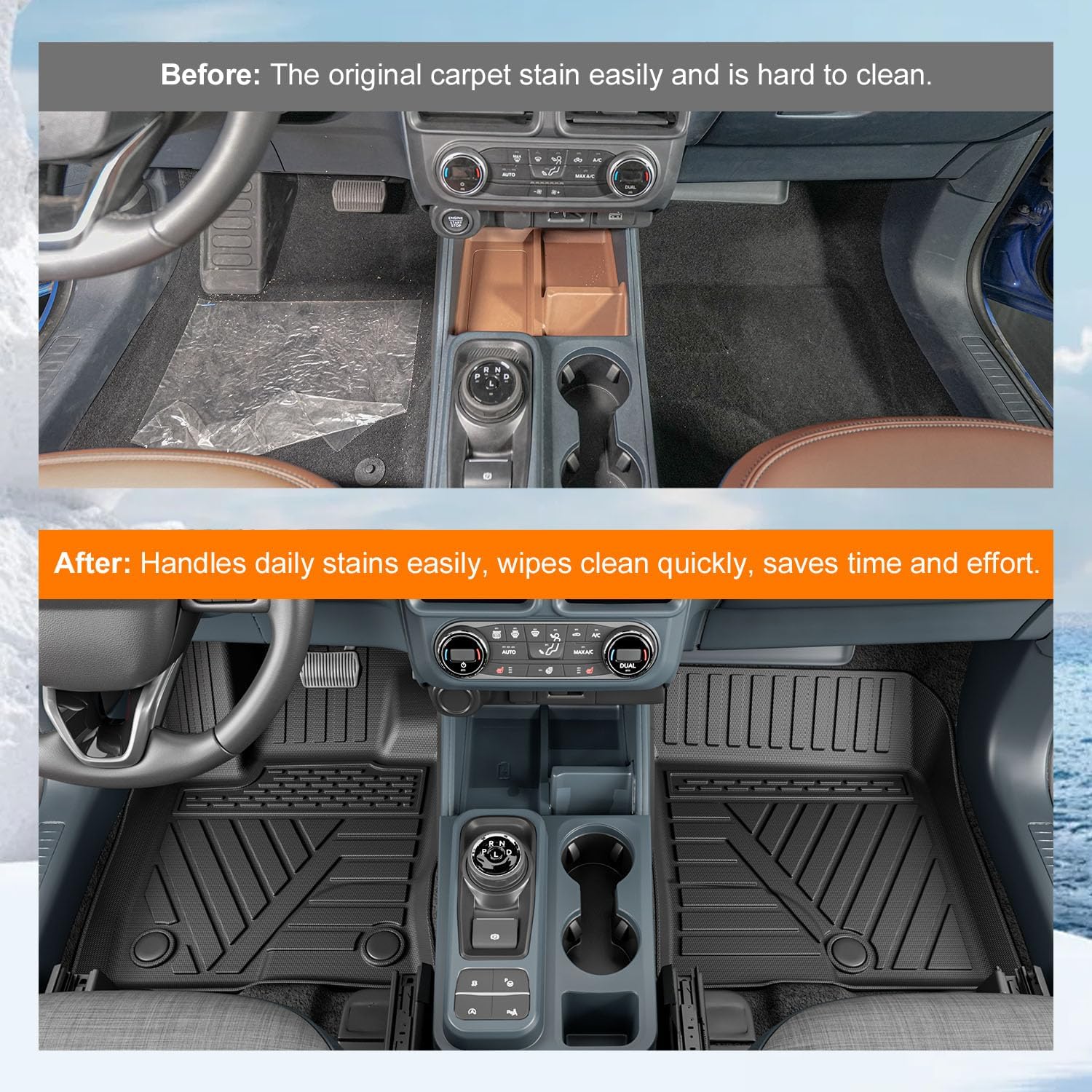 powoq Gas Floor Mat Compatible with 2022-2026 Ford Maverick Truck Bed Mat Liner Cargo Liner TPE Tailgate Mat Replacement for 2022-2024 2025 2026 Ford Maverick Accessories