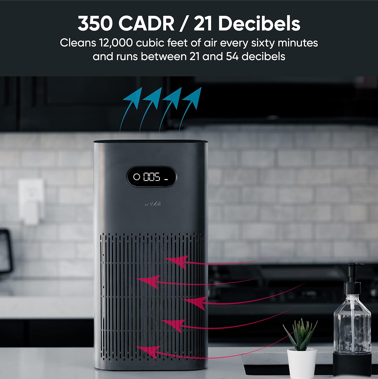 Wyze Air Purifier with Formaldehyde Filter (Premium), for Home, 21db Quiet, HEPA 13, Elimination of common pollutants, Remove formaldehyde, Odors, Smoke, Pollen, Dust, Smart WiFi Alexa Google, Black