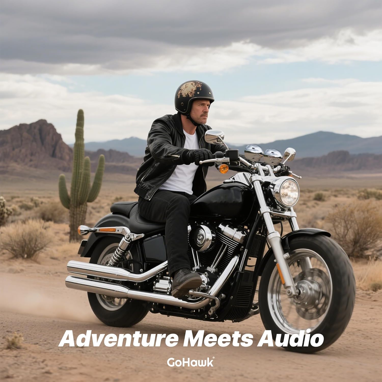 GoHawk Bluetooth Motorcycle Speakers and Amplifier Audio Sound System, 4 Inch Weatherproof Speakers, Volume Control, FM Radio, Perfect for Motorcycles/ATVs