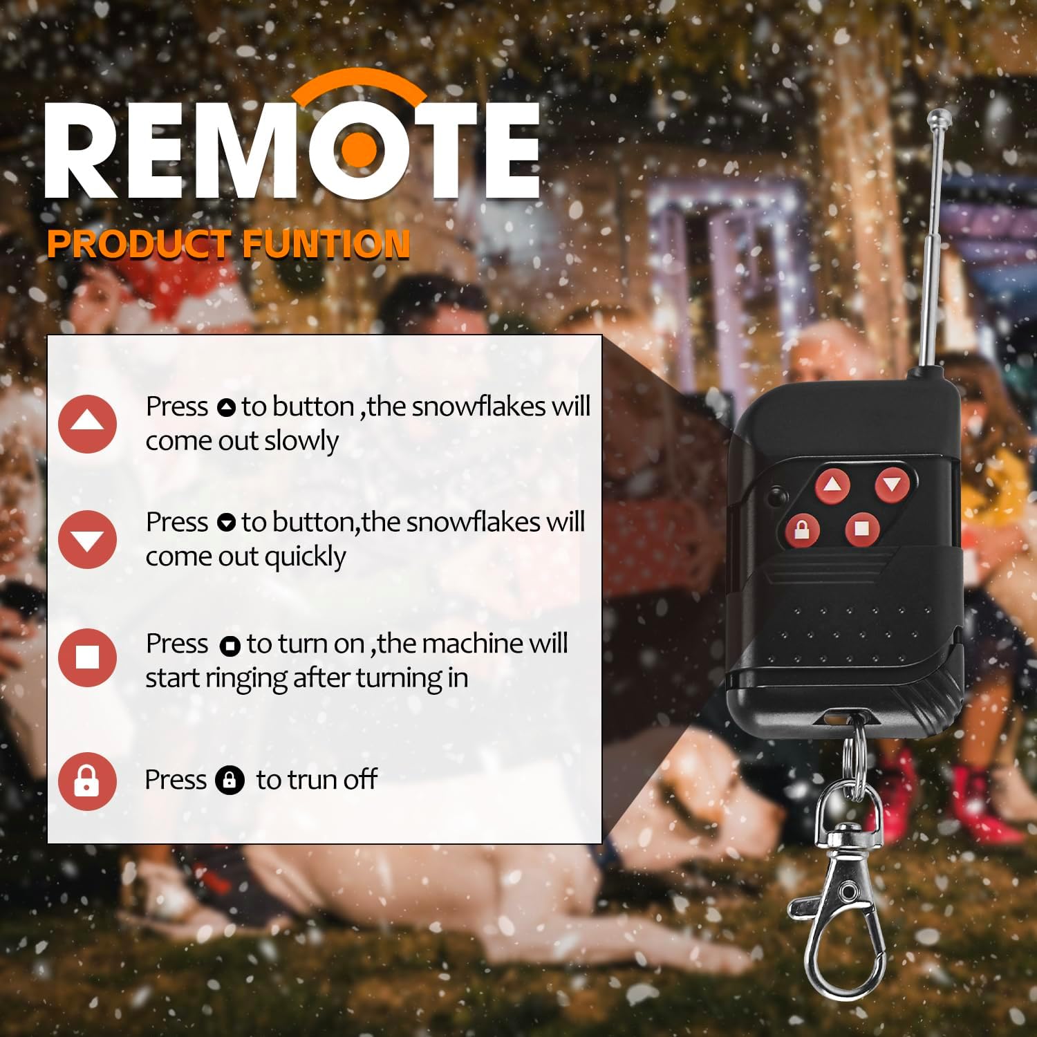 1500W Snow Machine, Snow Making Machine Snowflake Maker With Remote for Christmas Wedding Kids Party Stage Effect