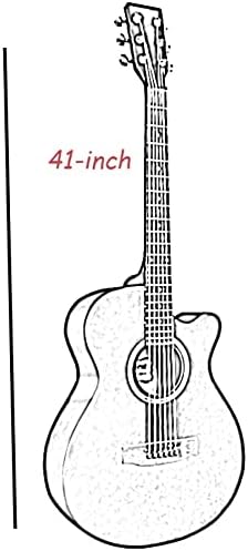 Full Size Guitar Acoustic Guitar Classical Guitar 41 Inches Handmade Beveled Guitar Beginner Exercise Beautiful Sound Portable Guitar Kit Beginner Acoustic Guitar Starter Package Student G
