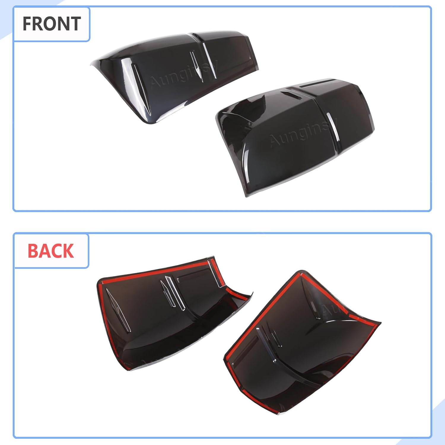 Car Tail Light Lamp Cover Compatible with Toyota Tacoma 2016-2023 Rear Taillight Guard Cover Bezels Reverse Tail Lamp Shell ShadeTintlight Lamp Trim Cover Rear Headlight Protection Cover Accessories