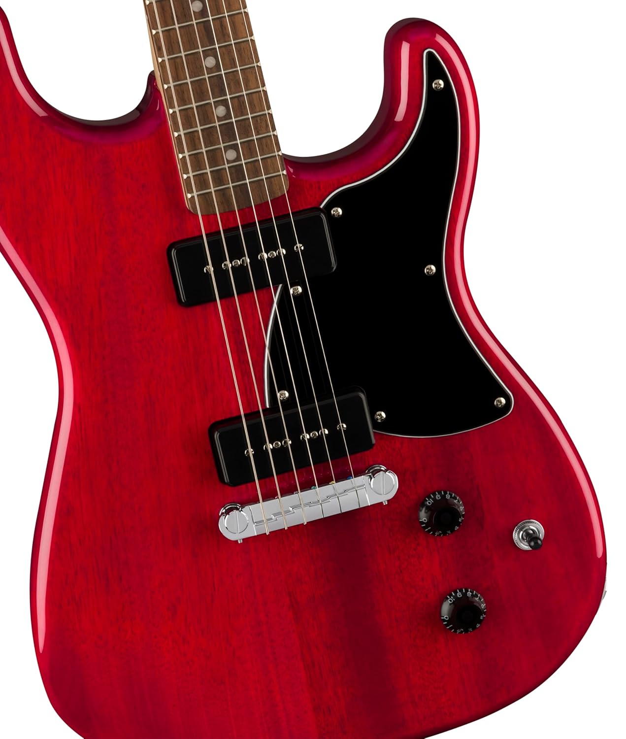 Paranormal Strat-O-Sonic, Laurel Fingerboard, Black Pickguard, Crimson Red Transparent