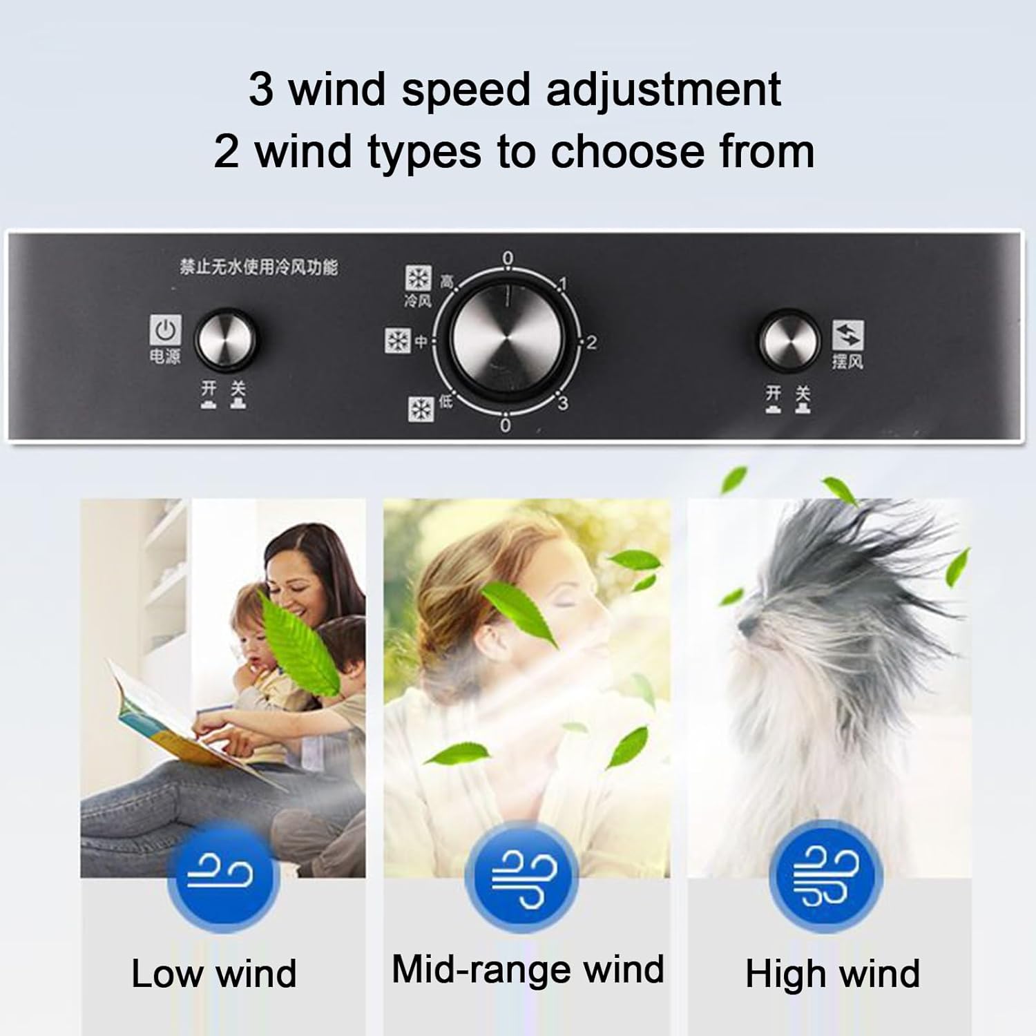3-IN-1 Portable Air Conditioners, Evaporative Air Cooler, 2 Modes & 3 Speeds, Long Cooling, for Indoor Outdoor Garage Patio Use