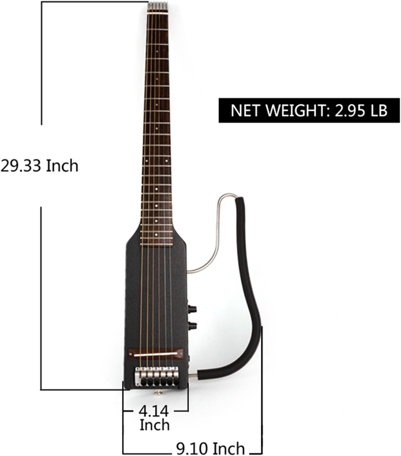 VENEKA Headless Electric Guitar Full Scale Length Headless Silent Travel Electric Guitar Right/Left Hand Portable Foldable Guitar (Color : Right 02)