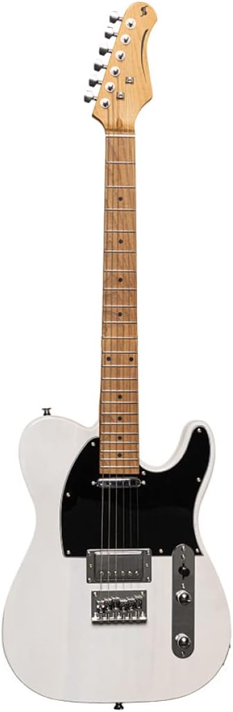 Stagg 6 String Solid-Body Electric Guitar, Right, White (SET-PLUS WHB)