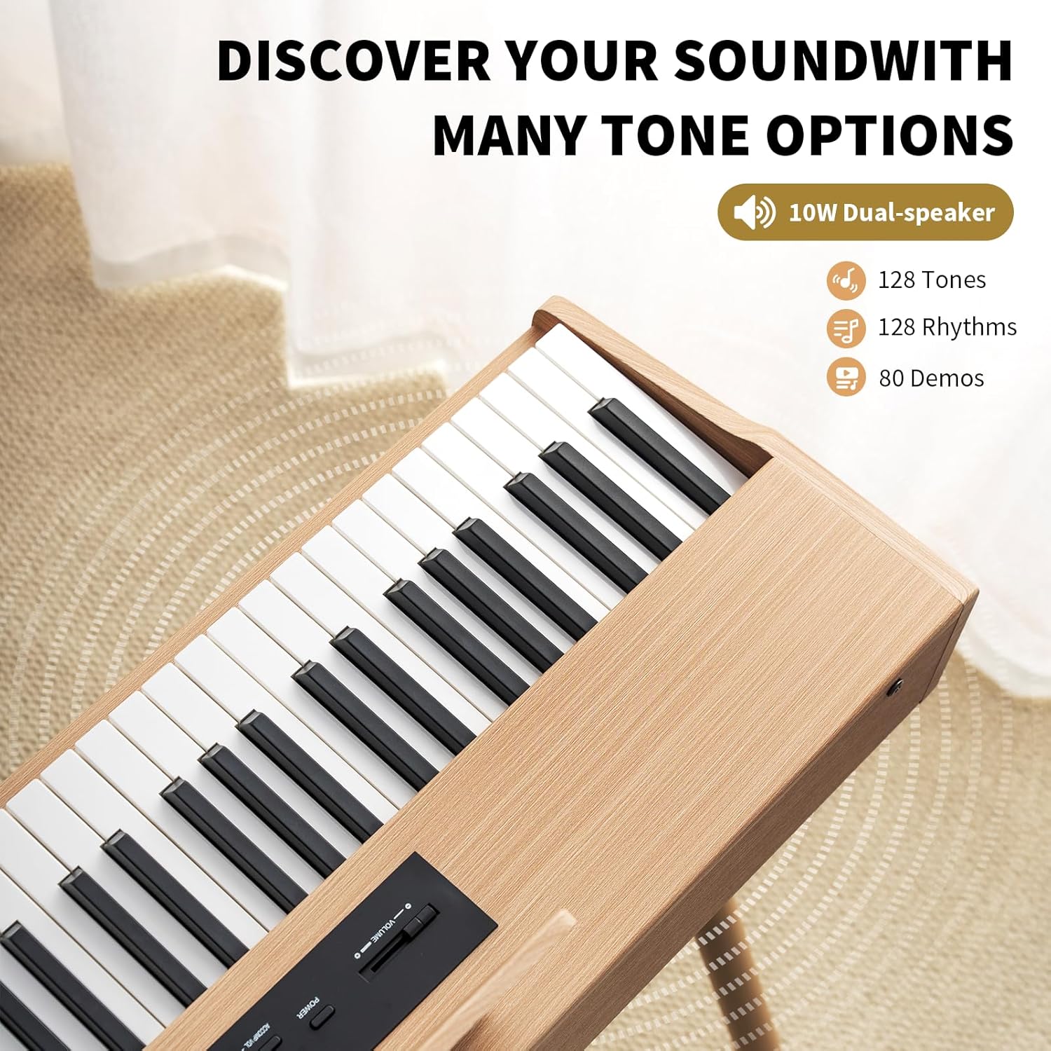 AiJoy Digital Piano Keyboard Hammer Weighted 88 Keys, Full Size Electric Piano for Beginners, with LCD Display and Tripal Pedal, Supports USB-MIDI/Wireless Connect, ADP-50