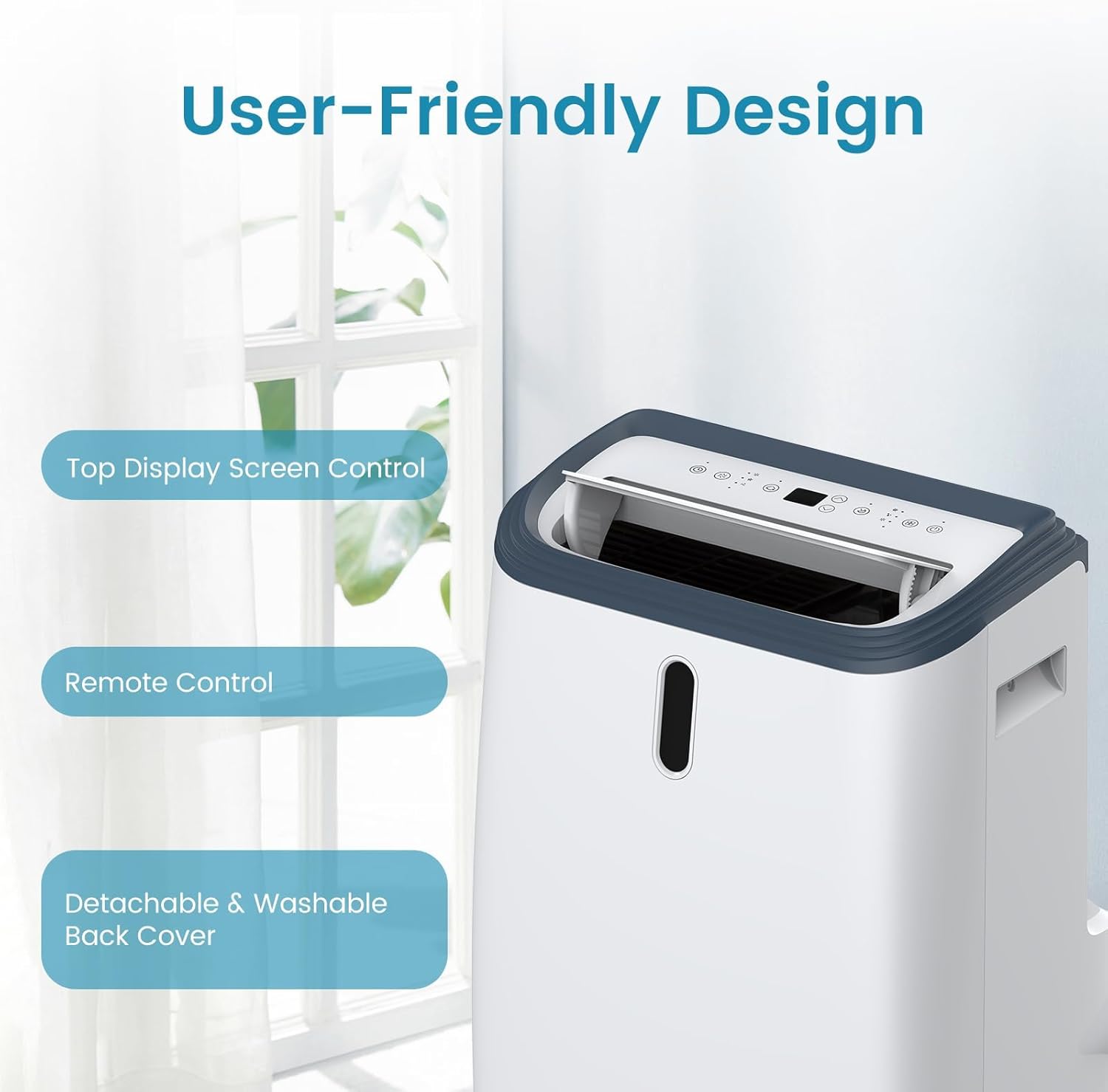 COWSAR 14000BTU Portable Air Conditioner for Room, 4-IN-1 Portable Air Conditioners Cooling Up to 500sq.ft Portable AC Unit 