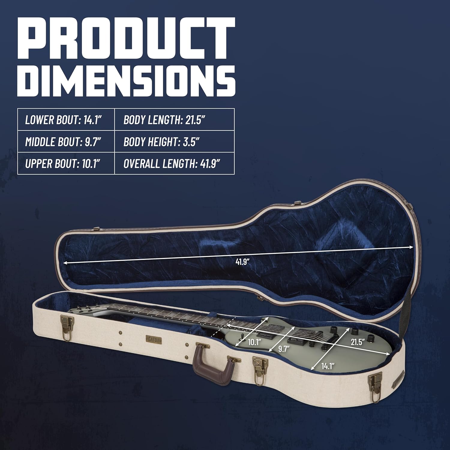 Gator Cases Journeyman Series Deluxe Wood Case for Gibson Les Paul Guitars (GW-JM-LPS)