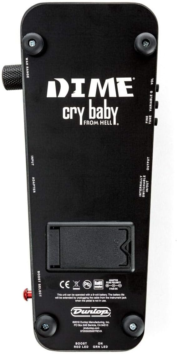 Dunlop DB01B Dime Crybaby From Hell Wah Pedal w/ Dunlop ECB-003 Power Supply