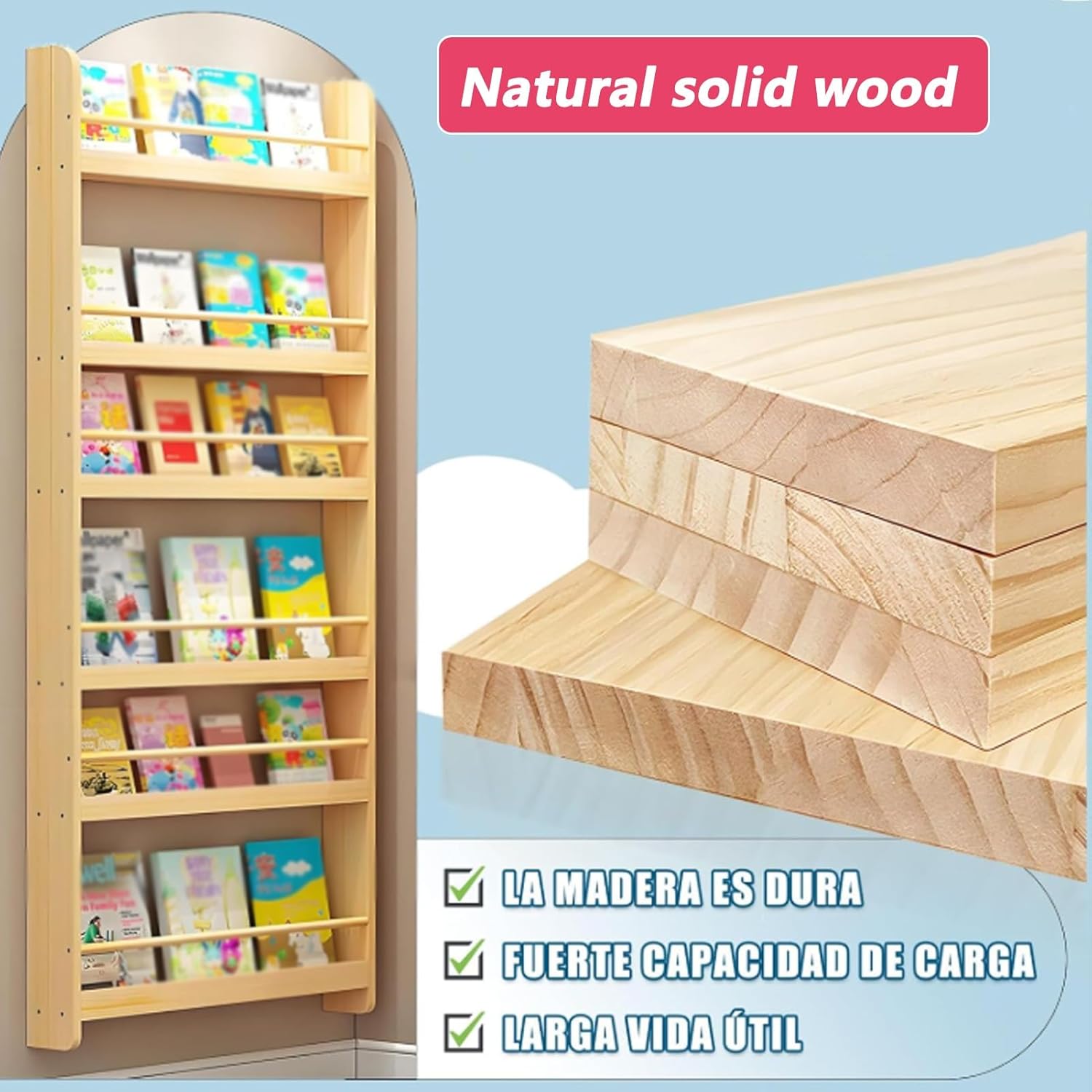 Wooden Behind The Door Bookshelf, Wall Mount Over The Door Organizer, Ultra Slim Hidden Storage Cabinet with Guards, Narrow Gap Organizer Cabinet for Book(White,L60xH145cm/23.6x57in)