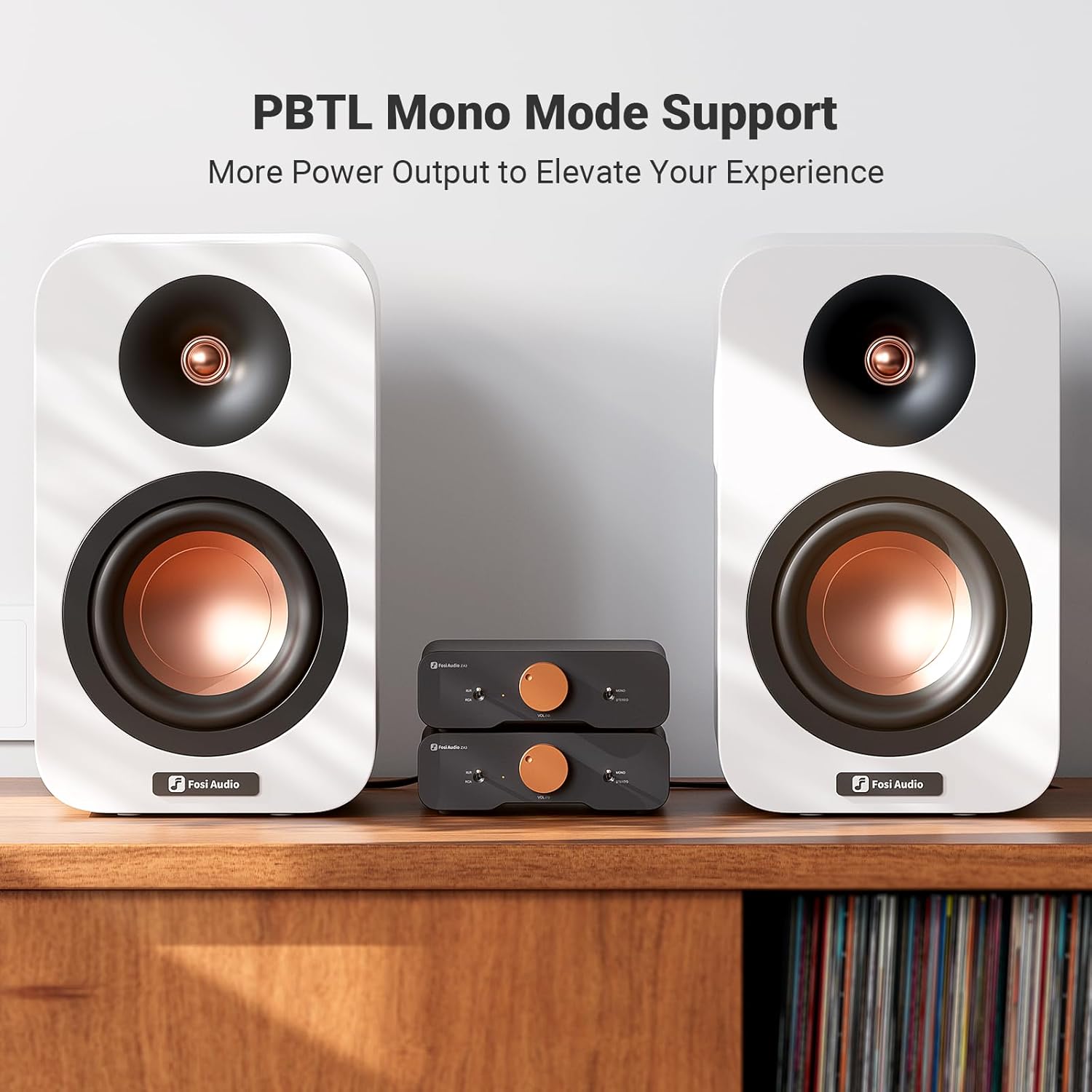 Fosi Audio ZA3 Balanced Stereo Amplifier Home Audio Component Mini 2 Channel Mono Amp TPA3255 for Subwoofer Desktop Home Theater Bookshelf Tower Floorstanding Passive Speakers with 48V Power Supply