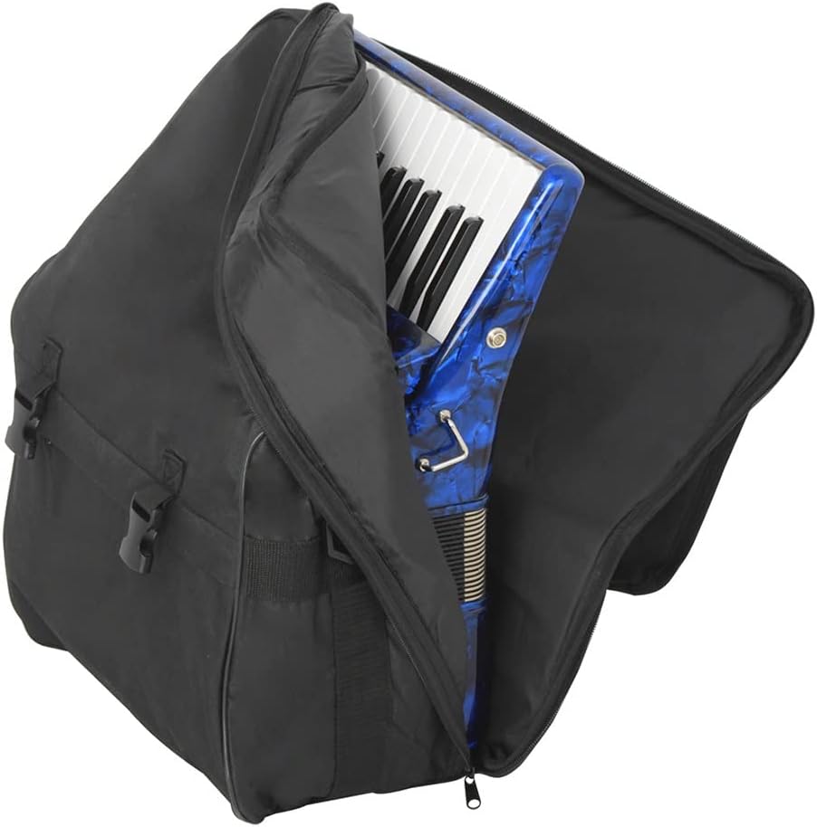26 Keys 48 Bass Professional Piano Accordion, with Retractable Strap and Storage Bag, for Musical Instrument Lovers, Stage Performance (Color : Blue)