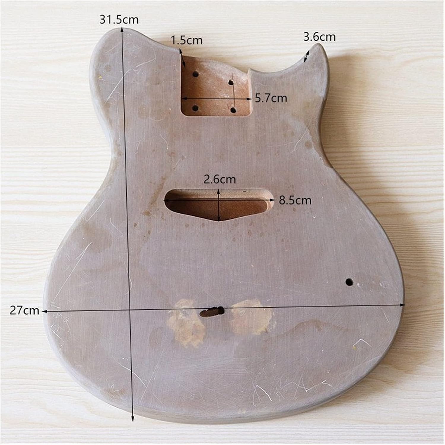 Unfinished Guitar Kit Corps De Guitare Électrique Pour Enfants Corps De Guitare ST Gris Mini Baril De Guitare Finition Mate Pièces De Corps De Bricolage Handmade ​Guitar Body