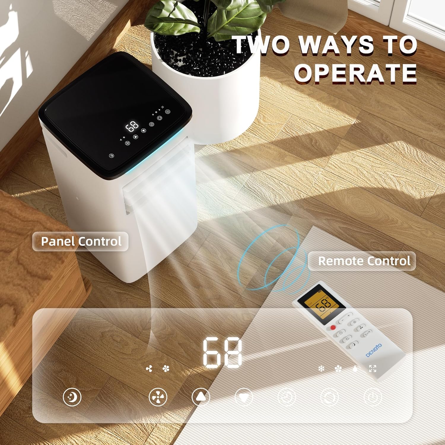 Portable Air Conditioner for Room up to 350 sq.ft, 10,000 BTU A/C Unit with Dehumidifier and Cooling Fan with 2 Speeds, 24-Hour Timer, Sleep Mode, Remote Control, Window Installation Kit