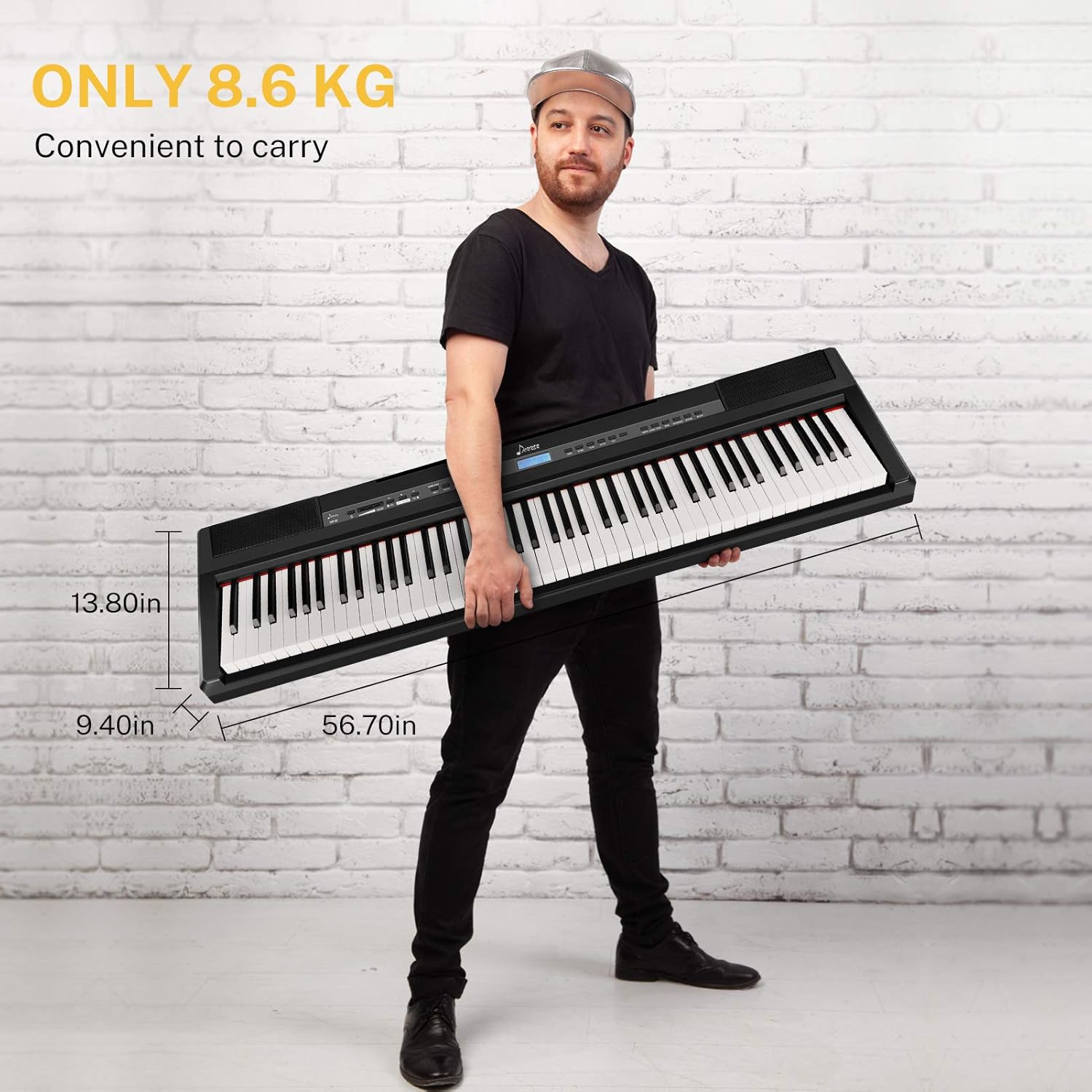 Donner DEP-20 Beginner Digital Piano 88 Key Full Size Weighted Keyboard, Portable Electric Piano with Sustain Pedal, Power Supply