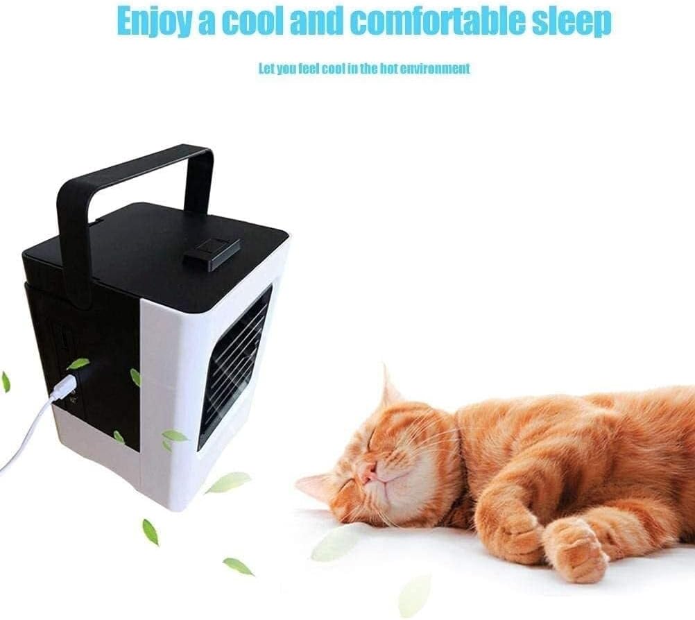 Air Cooler Mini,Cooler Portable Mini USB Air Conditioner 3 in 1 Personal Space Air Purifier Cooler and Humidifier